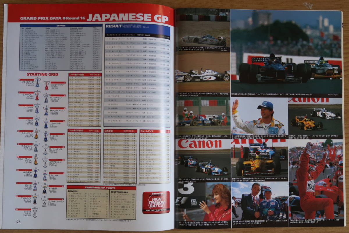 F1グランプリ特集　Vol.101/1997/11 1997年　日本GP速報　鈴鹿配布予選結果付　ミハエルシューマッハ、中野信治、片山右京鈴鹿ラストラン_画像8