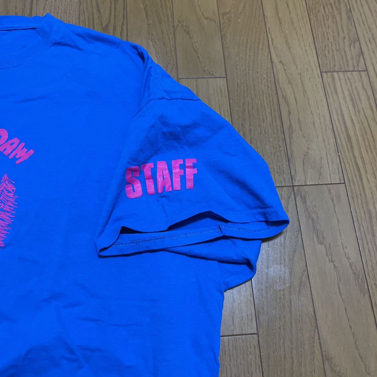 送料無料■PORT＆COMPANY ブルー CAMP ロゴ 半袖 Tシャツ サイズ4XL USA古着 ビッグサイズ_画像5