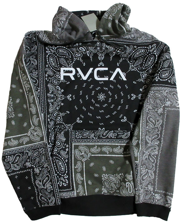 RVCA (ルーカ) パッチワーク バンダナ フーディ Lサイズ パーカ