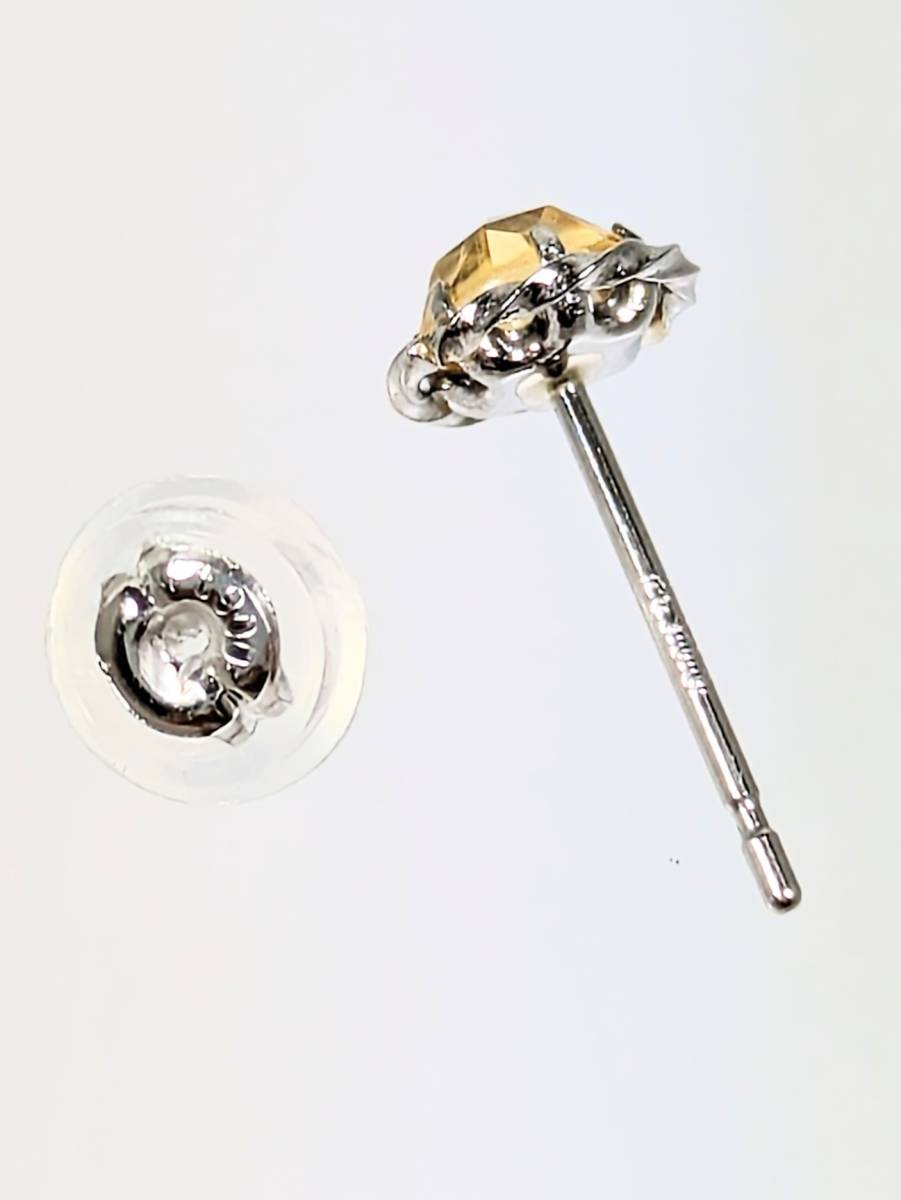 《宝商店》シトリントパーズ ローズカット プラチナ スタッドピアス！