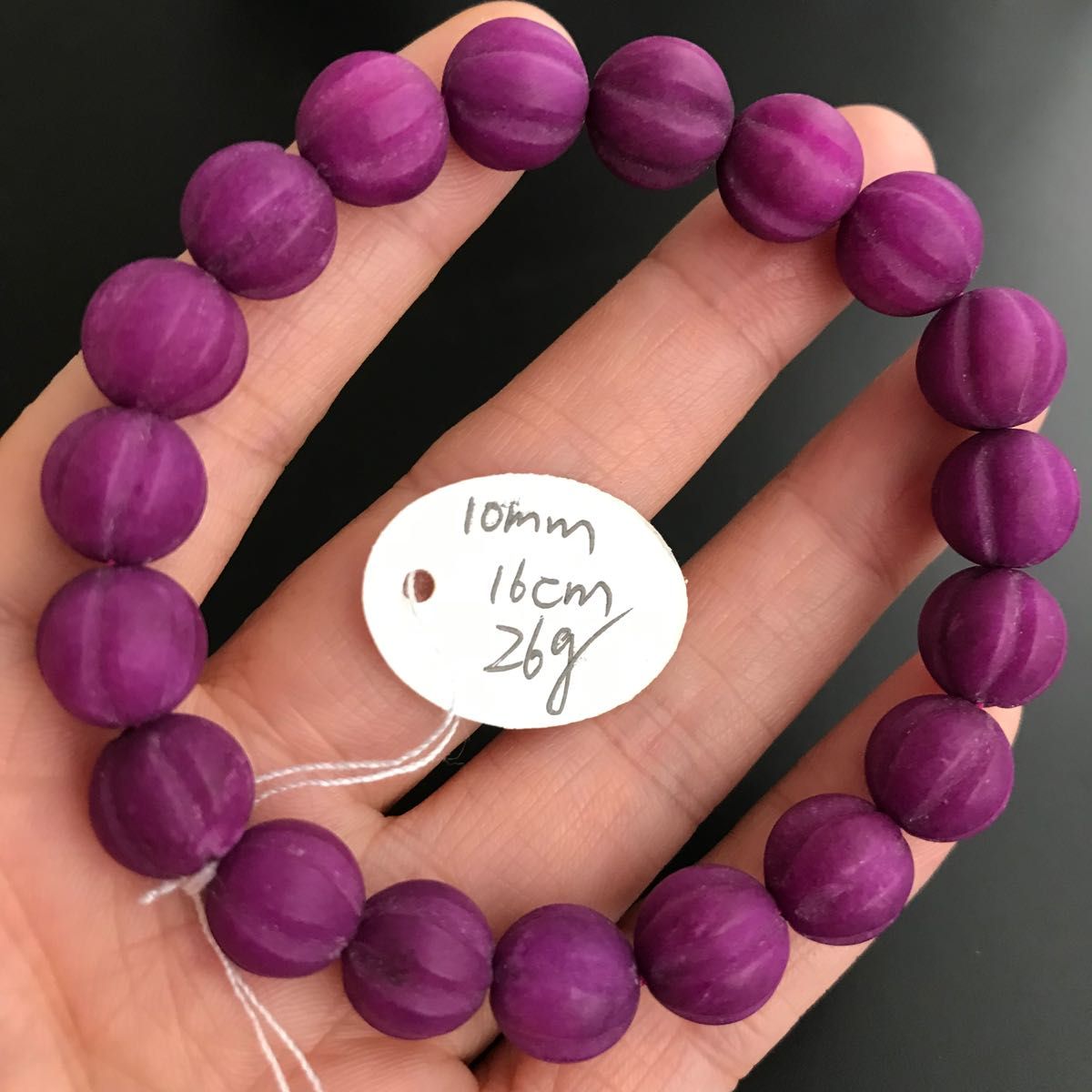 紫　スギライト　カボチャビーズ　10ｍｍ　ブレスレット　癒し腕輪