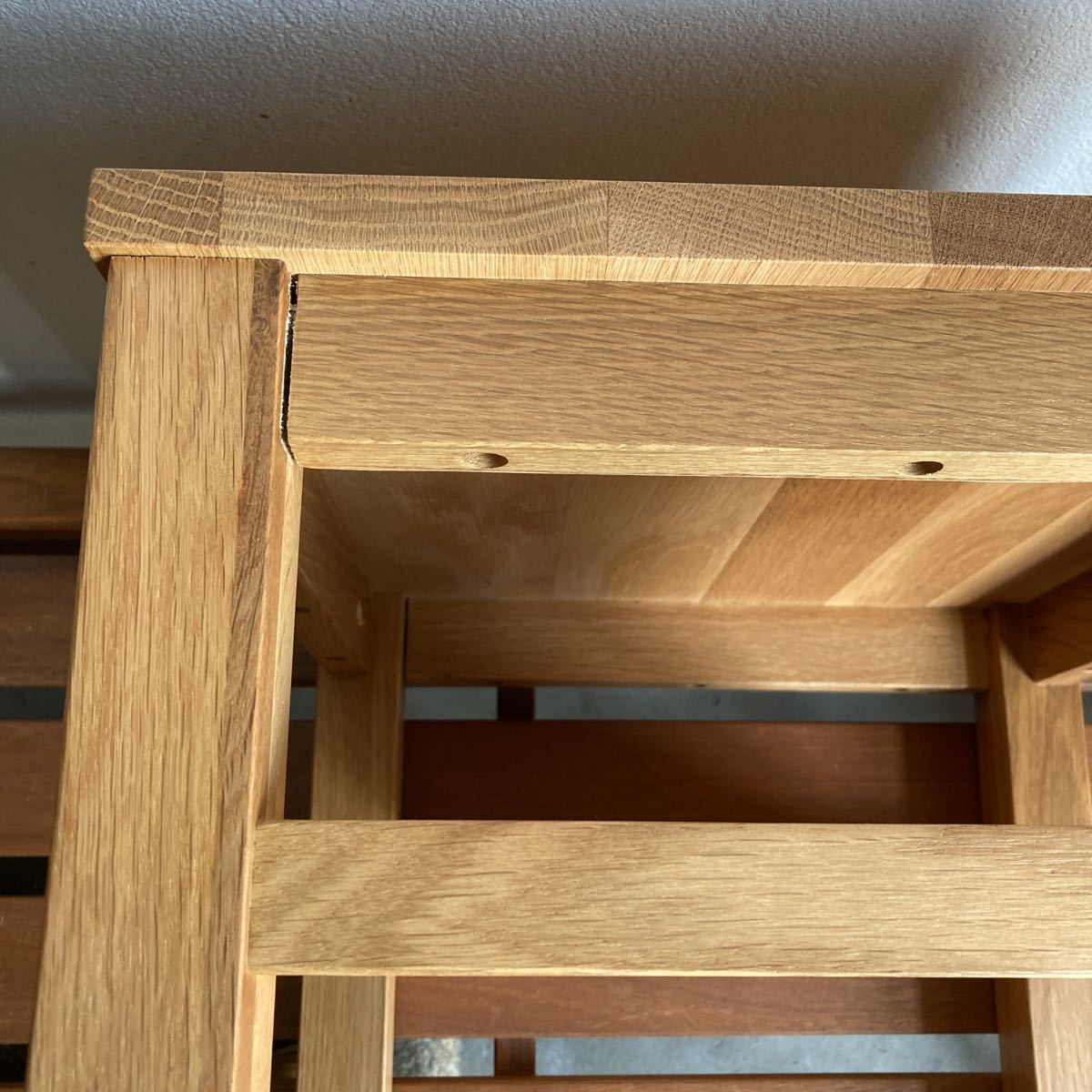 MUJI 無印良品 無垢材サイドテーブルベンチ・板座・オーク材 MUJI 無印良品 無垢材サイドテーブルベンチ・板座・オーク材