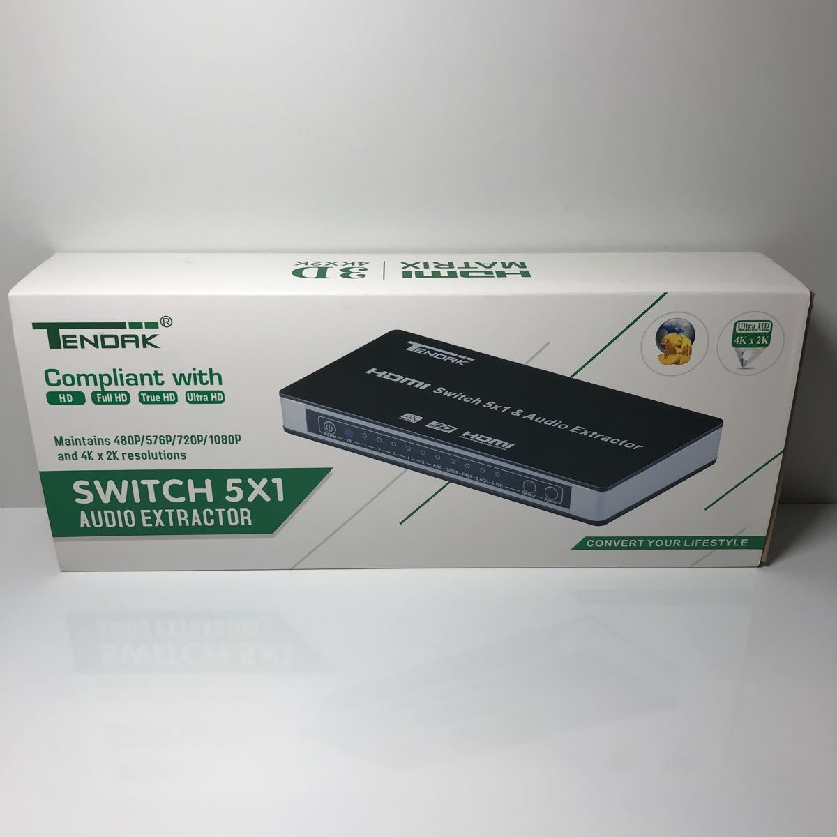 TENDAK HDMI デジタルオーディオ分離器 スイッチ SWITCH 5X1 AUDIO EXTRACTOR 4KX2K HD 3D セレクター_画像1