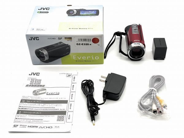 春のコレクション 【並品】JVC ビクター #1184 GZ-E320-R ビデオカメラ