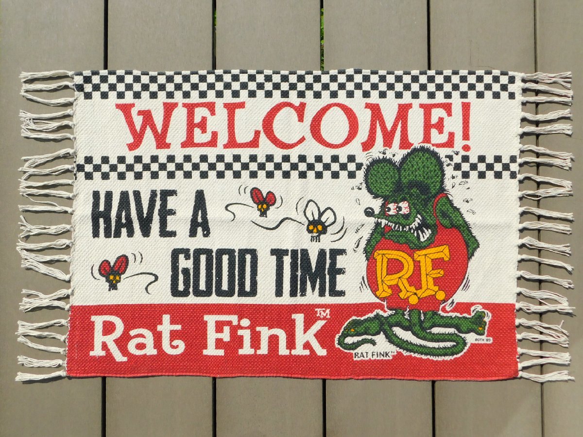 【Rat Fink・ラットフィンク】※《アメリカンスタイル・コットンマット》　サイズ500×700mm　アメリカン雑貨　ラグ　_画像2