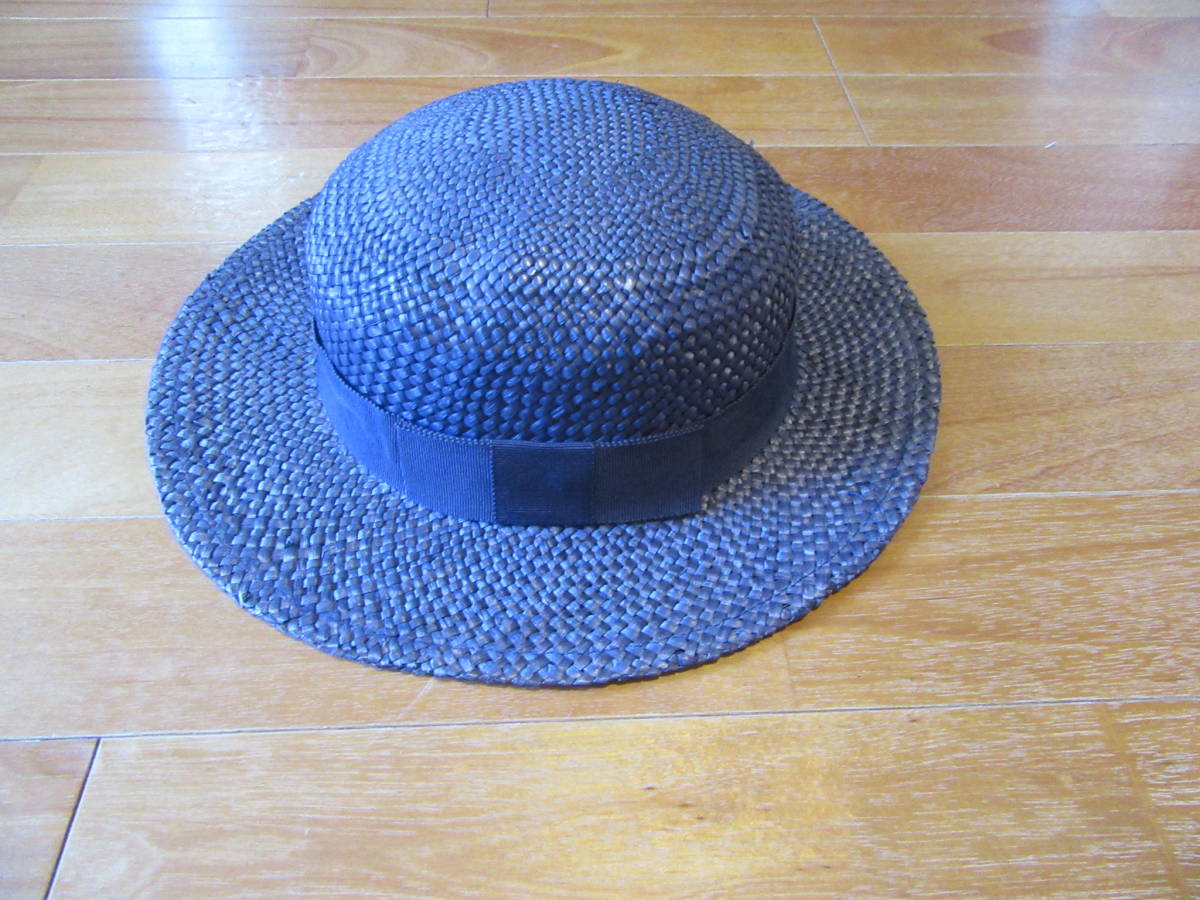  соломенная шляпа * темно-синий * одноцветный лента есть *CORDIER женский * путешествие ....