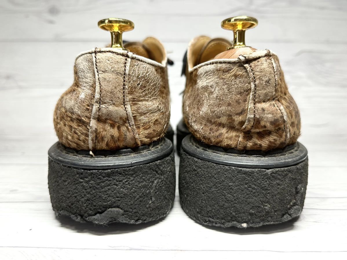 [ быстрое решение ] Британия производства GEORGE COX UK7 мужской 25.5cm степень George Cox Raver подошва кожа леопардовый рисунок шерсть обувь обувь Brown 