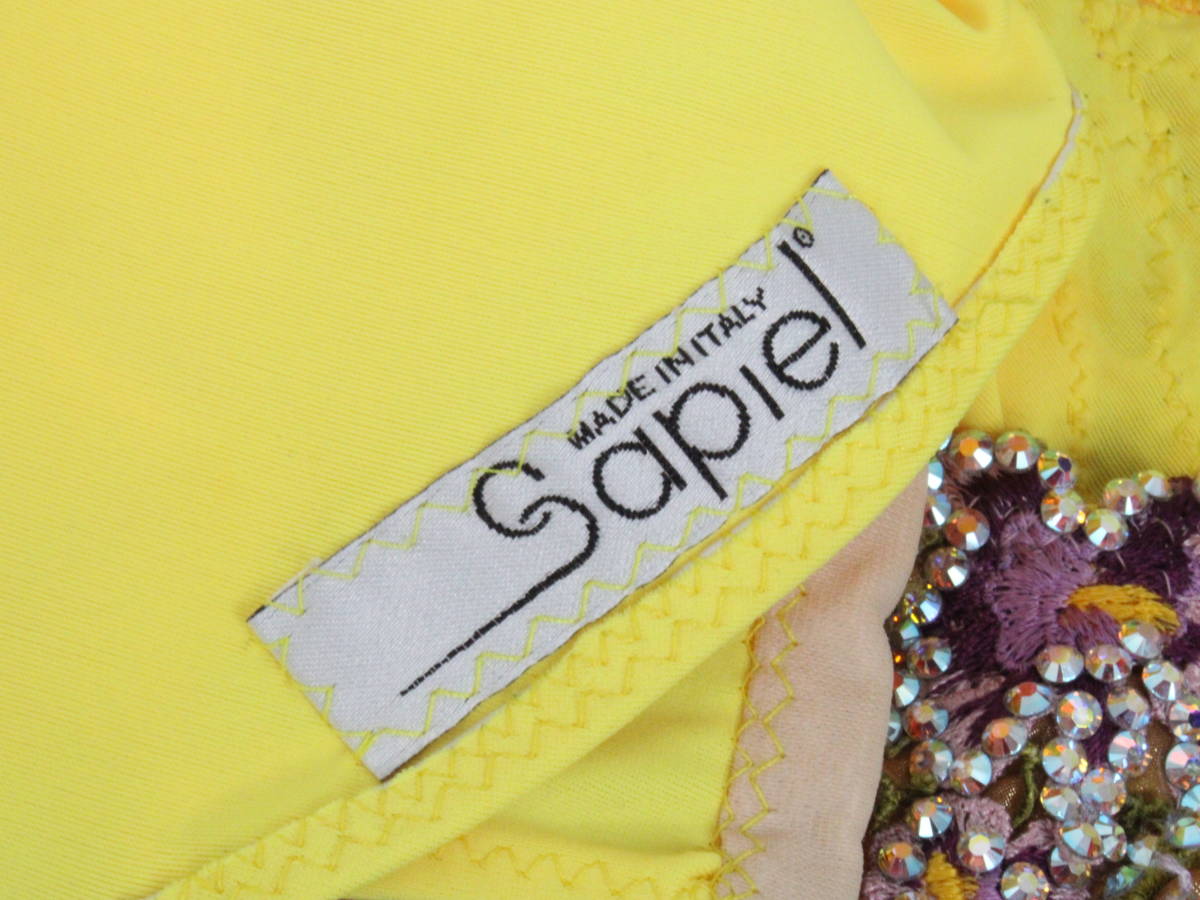 『送料無料』【美品 イタリア製 社交ダンス衣装】豪華ラインストーン×ブロンズ Sapiel サピエル ドレス スタンダード モダン MADE ITALY