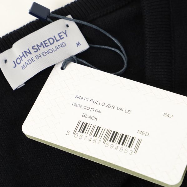 953a【送料込み】新品 JOHN SMEDLE ジョンスメドレー シーアイランドコットン 深Vネック メンズ ニット セーター M_画像8