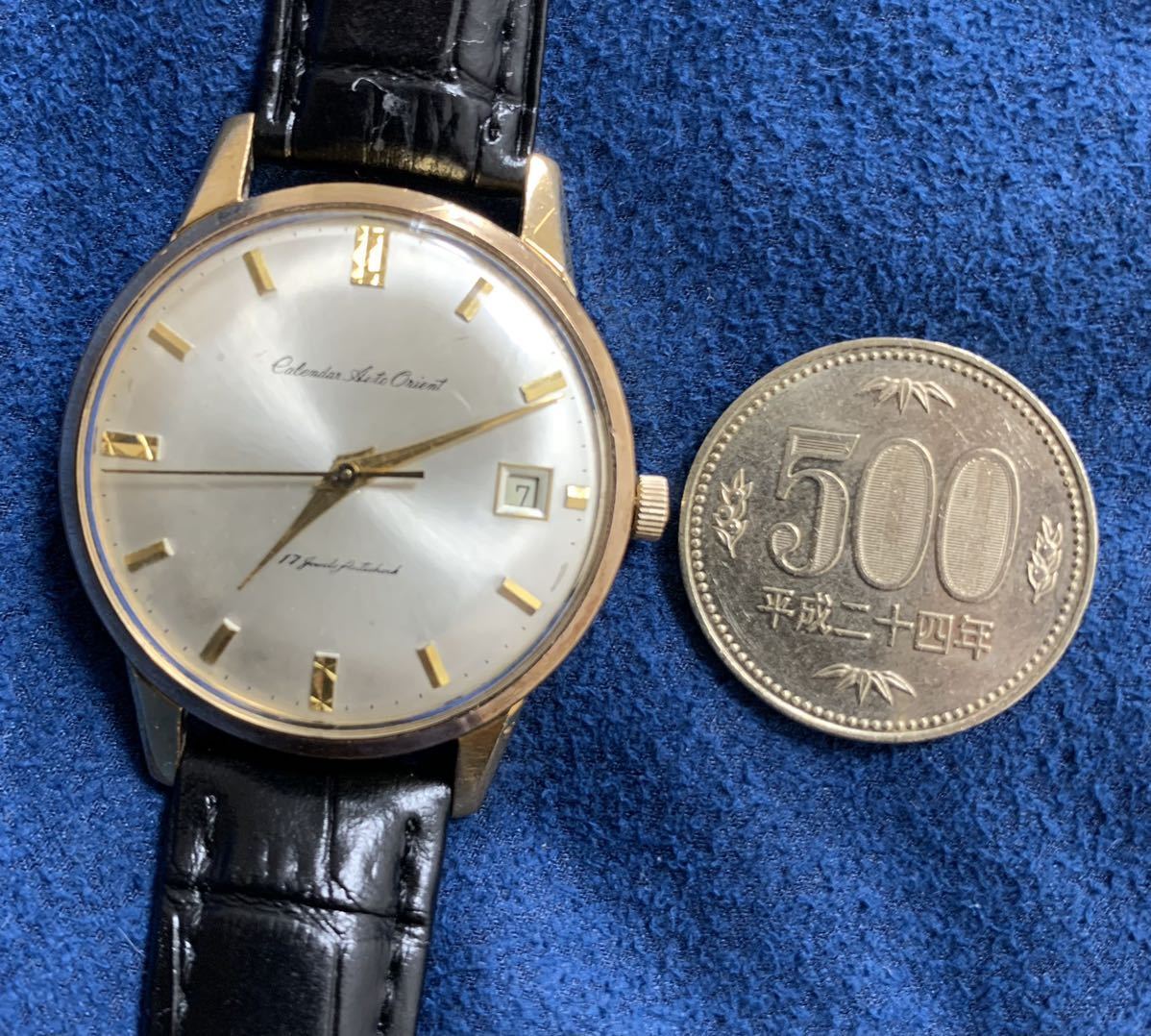 稼働 OH済 カレンダー オート オリエント 自動巻 メンズ腕時計 アンティーク calendar auto orient automatic men's antique watch