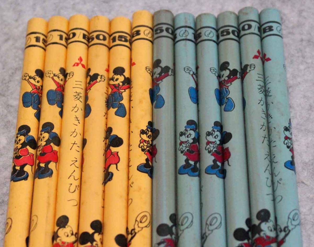 [i35]三菱　鉛筆　ディズニー ミッキーマウス　ミニー　みつびし　かきかたえんぴつ 　Mickey Mouse 昭和レトロ　1ダース　12本　未使用_画像4