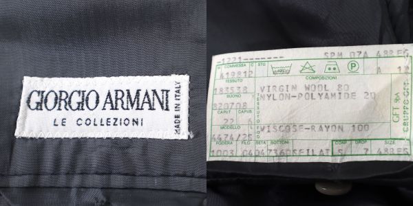 1円〜 ジョルジオアルマーニ GIORGIO ARMANI 3-YF035 ヴァージンウール ダブルスーツ メンズ ダークグレー 48_画像9