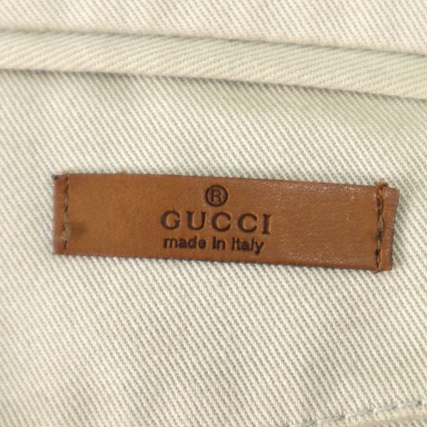 1円〜 グッチ GUCCI 3-YF022 コットン パンツ メンズ ベージュ 46_画像5