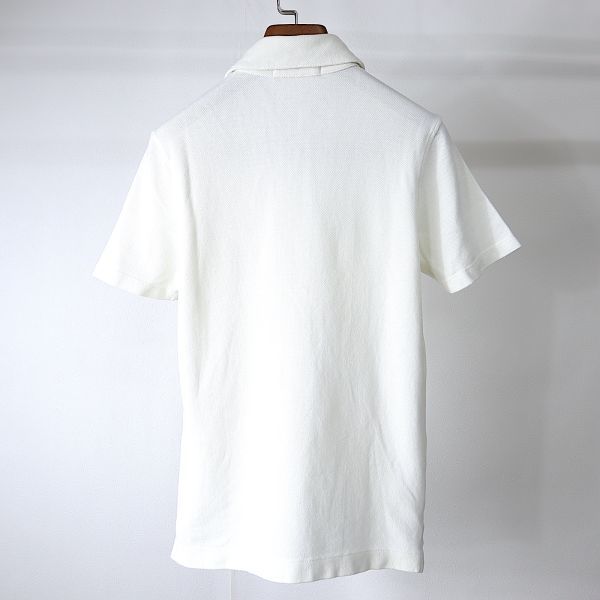 1円〜 クルチアーニ Cruciani 3-WF268 コットン 鹿の子 ポロシャツ メンズ ホワイト 44_画像3