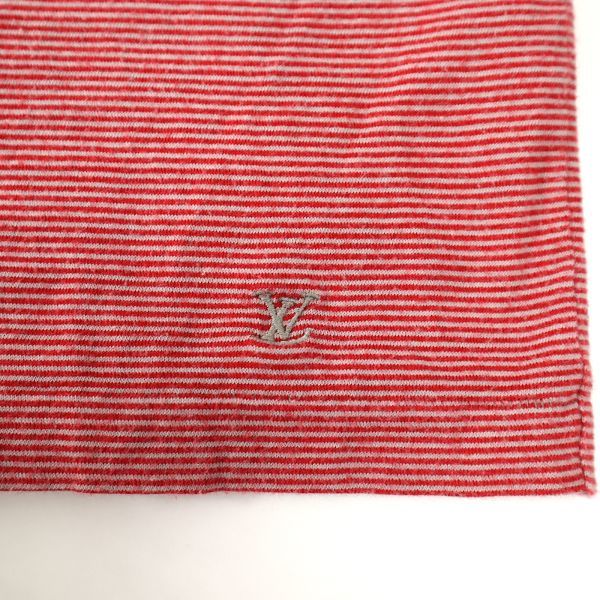 1円〜 ルイヴィトン Louis Vuitton 3-YF146 コットン タンクトップ メンズ レッド ボーダー S_画像5