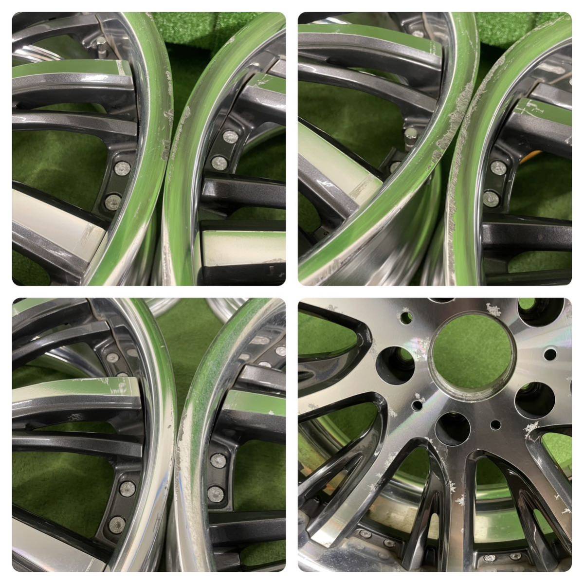 ★KYOHO SHALLEN XK-87 シャレン 20インチ 114.3/5H★20×8.5J+38 PCD114.3 5穴 ハブ径:約73mm 4本Set 中古アルミ ジャンク品★送料無料_画像9