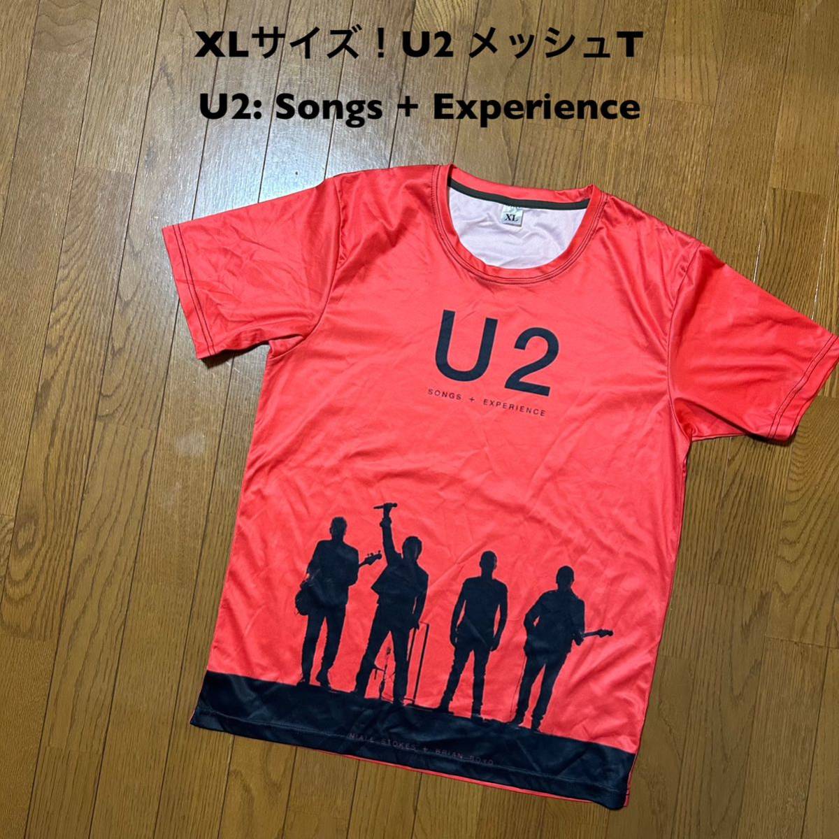 XLサイズ！U2 古着半袖Tシャツ メッシュ素材 バンドTロックT U2: Songs + Experience_画像1