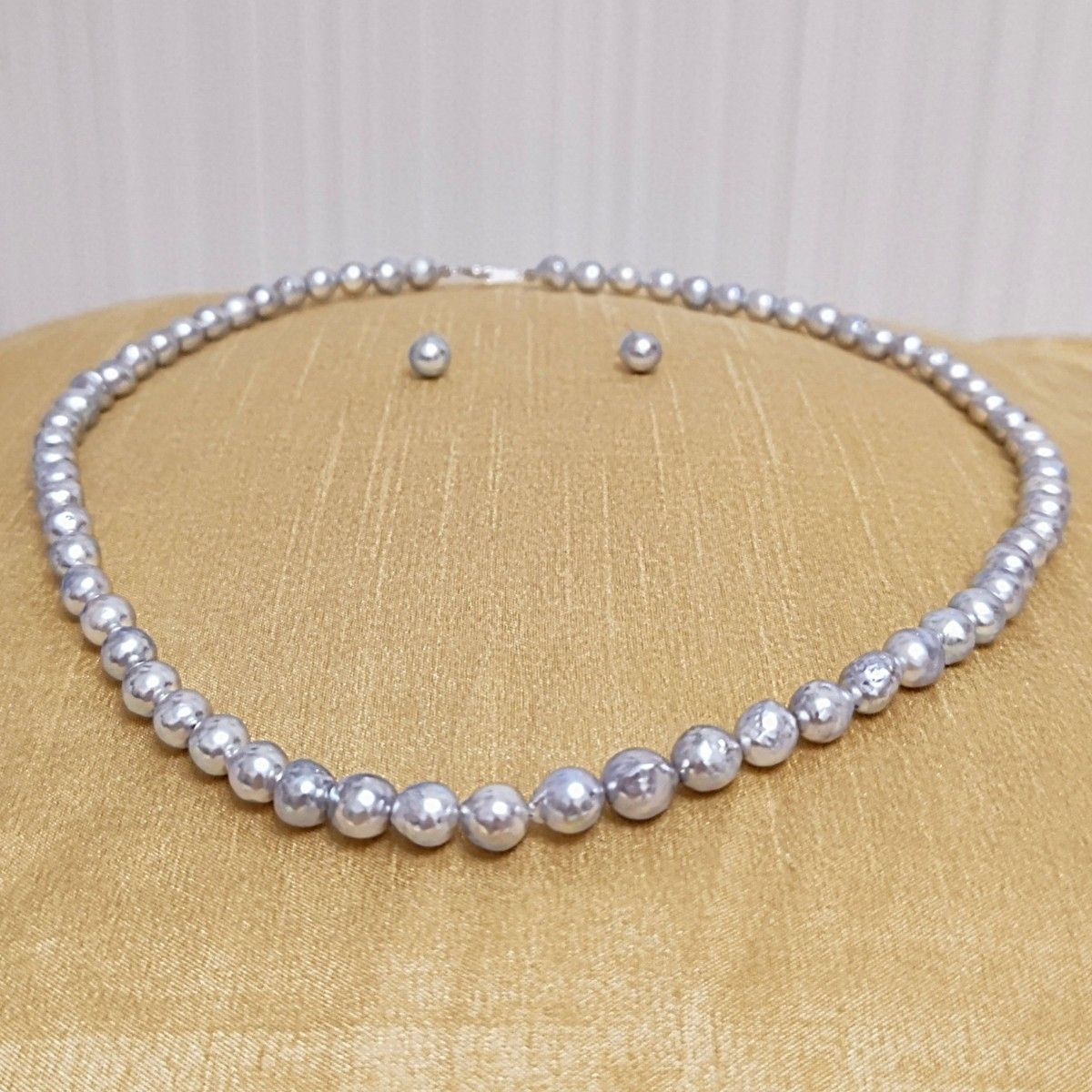 イリスビス K18WG ネックレス×ピアス セット グレー系アコヤ真珠 イリスビス K18WG ネックレス×ピアス セット グレー系アコヤ真珠