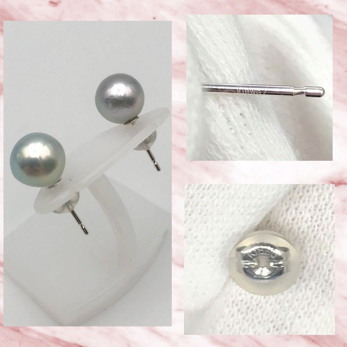 イリスビス K18WG ネックレス×ピアス セット グレー系アコヤ真珠 イリスビス K18WG ネックレス×ピアス セット グレー系アコヤ真珠
