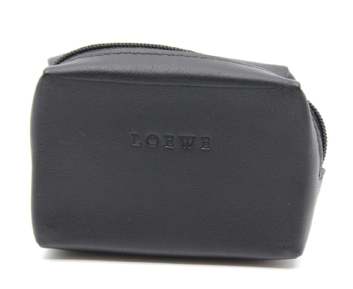  Loewe бардачок кейс для украшений ячейка для монет Mini сумка кожа черный чёрный Logo серебряный металлические принадлежности 
