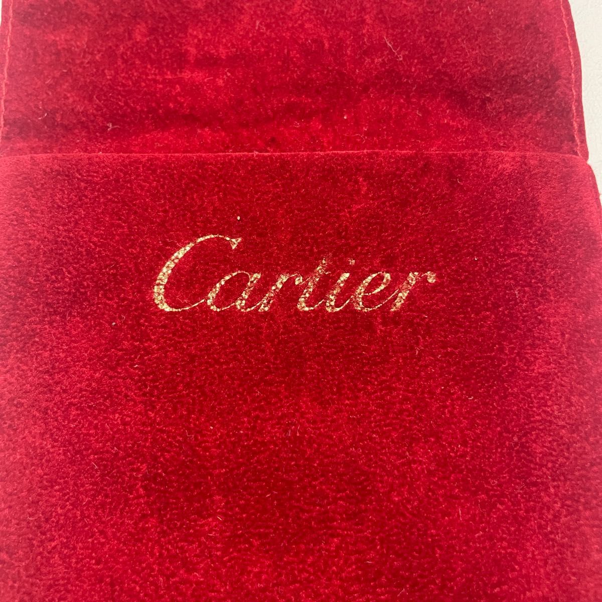 Cartier カルティエ　保存袋 赤　レッド　ベロア　小物入れ　ポーチ　時計ケーキ　アクセサリー入れ　