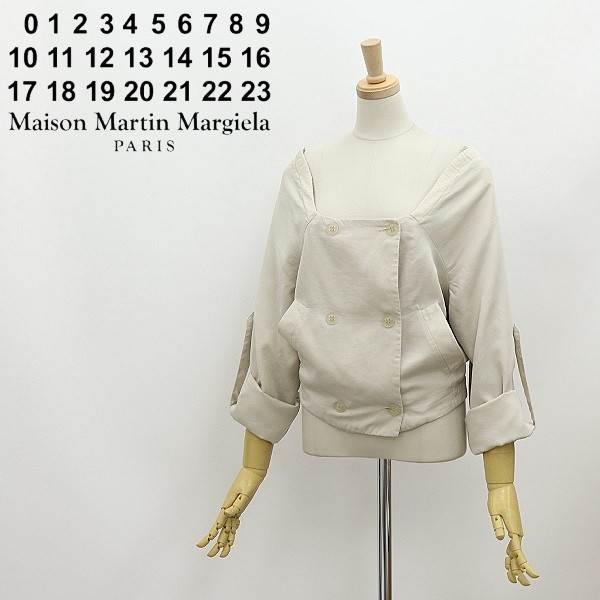 Домашний подлинный ◆ Maison Margiela Martan Margiela здесь 6 Line No Color Double Jacket Light Beige 38