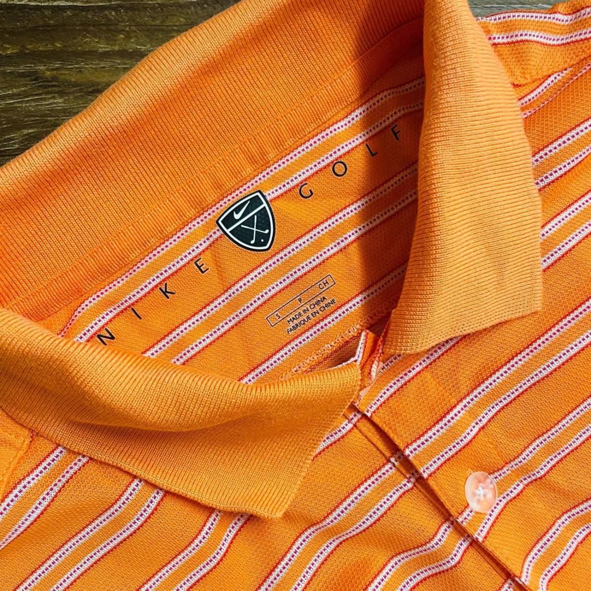 NIKE ナイキ ゴルフ半袖ポロシャツ S 送料210円〜 メンズ 男性用 オレンジ ロゴ トップス Tシャツの画像6