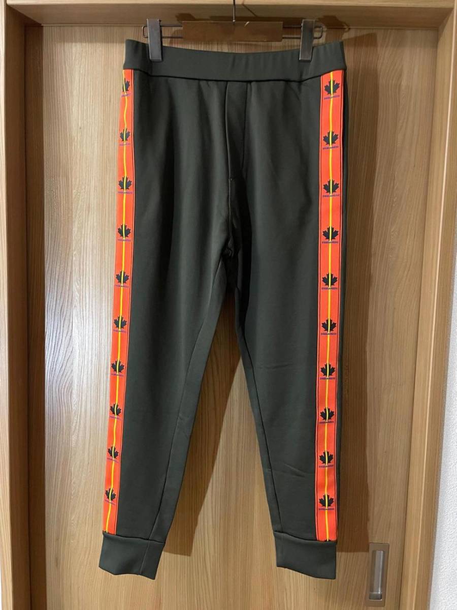 新品 DSQUARED2 サイドロゴライン トラックパンツ S 送料520円〜 ディースクエアード Maple Leaf Logo Tape Track Pants メンズ ジャージの画像1