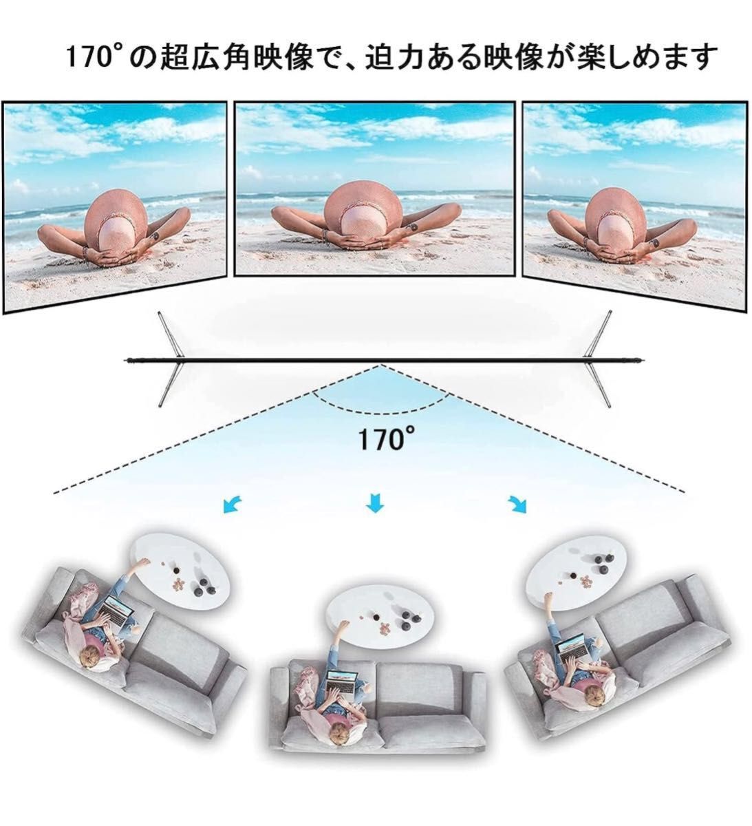 自立式 プロジェクタースクリーン 三脚 収納バッグ付き 120インチ