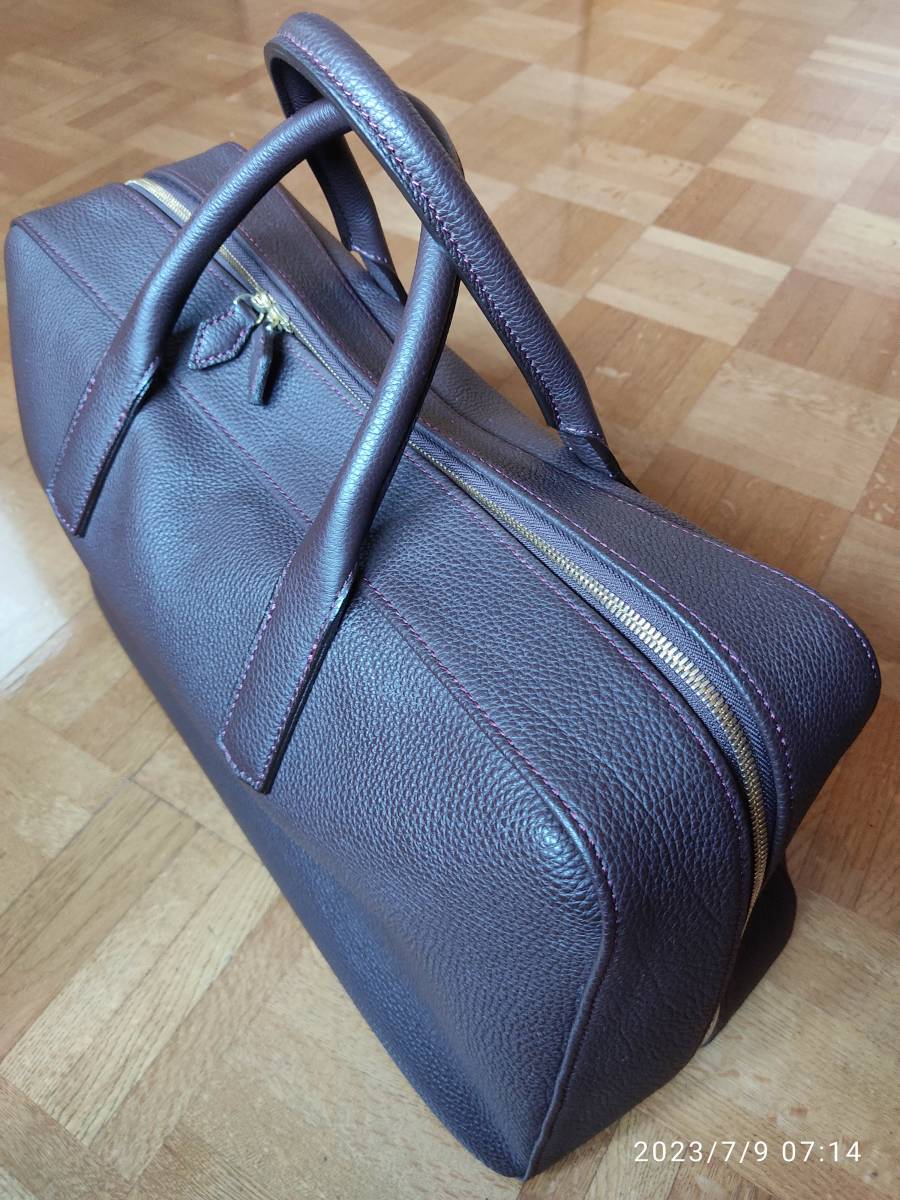 [ новый товар, не использовался, включая доставку ] большой . производства сумка german shrink кожа сумка "Boston bag" насыщенный коричневый цвет обычная цена 24 десять тысяч 2000 иен 