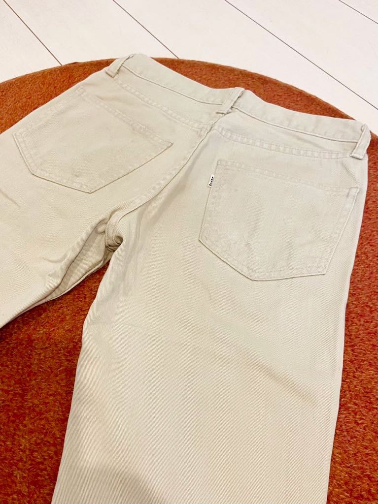 Levi's BIG E ジーンズ・LOT 800・アイボリー・生成り・ビンテージ リーバイス 白タグ ビッグE・ヴィンテージ デニム・W28 ＊検索用_画像6