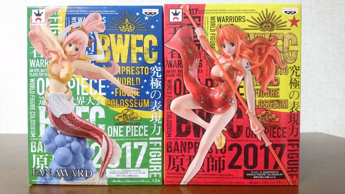 海賊王BANPRESTO WORLD Figure COLOSSEUM造型王對戰＃5 vol.6 Shirahoshi Hime 2 Nami Set BWFC A Color 原文:ワンピース BANPRESTO WORLD FIGURE COLOSSEUM 造形王頂上決戦 vol.5 vol.6 しらほし姫 ナミ 2種セット BWFC Aカラー