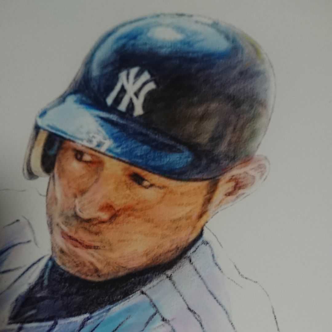 【限定】ニューヨーク ヤンキース イチロー リトグラフ/為井英貴：作/ICHIRO/MLB/侍ジャパン/版画/シアトルマリナーズ/4000本安打/_画像3