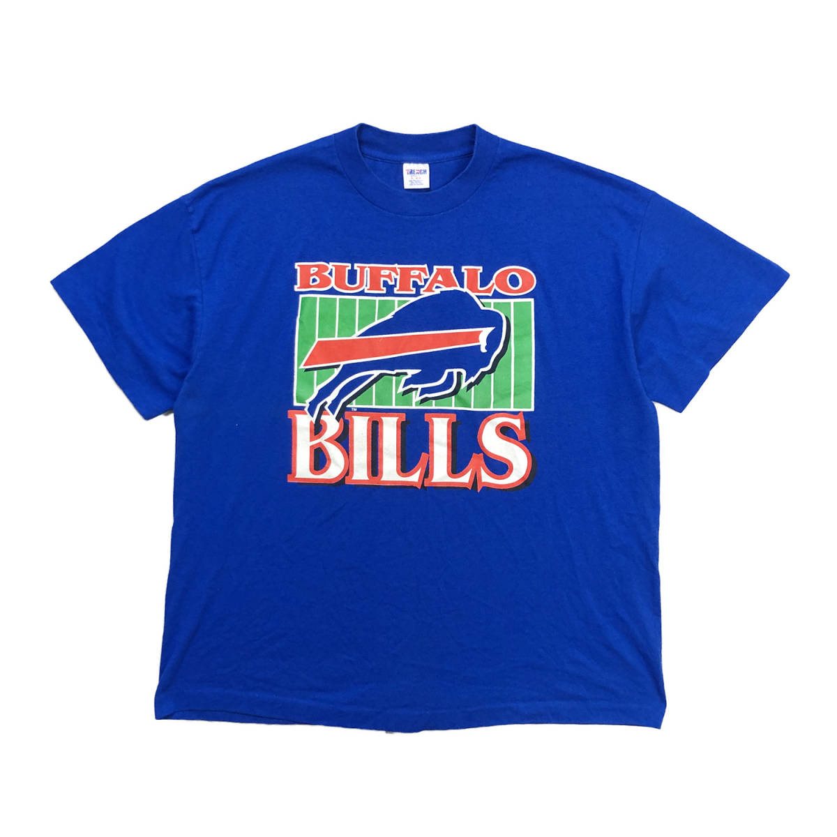 80S USA製 NFL バッファロー ビルズ ヴィンテージ アメフト Tシャツ メンズXL ブルー シングルステッチ バイソン BUFFALO BILLS BA2078_画像1