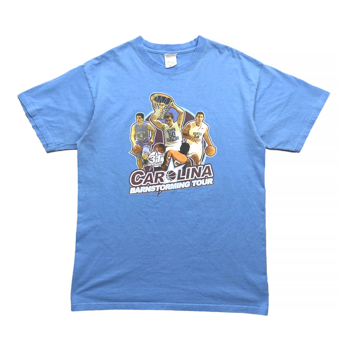 USA 古着 ノースカロライナ大学 ターヒールズ バスケットボール フォト Tシャツ メンズL BA2207