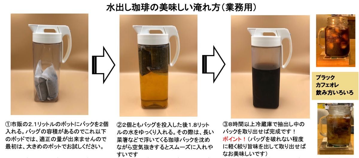 簡単本格水出し珈琲パック式　オリジナル癒しブレンド水出しアイスコーヒー