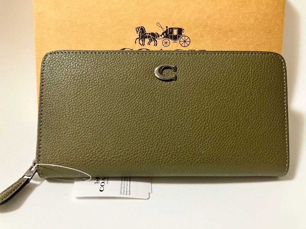 COACH コーチ 財布 長財布 アウトレット 新品 未使用 グリーン Cロゴ