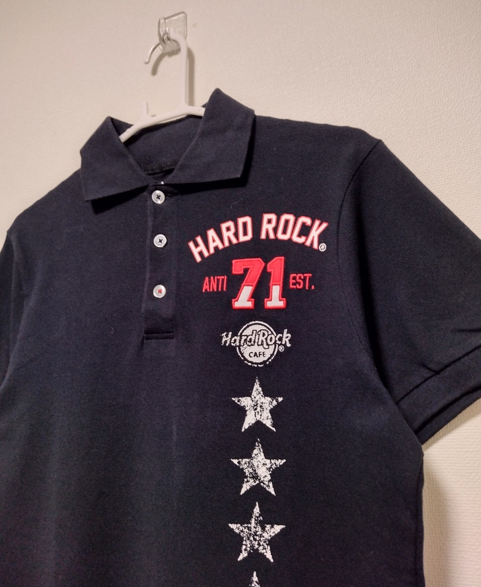 【新品タグ付】Hard Rock cafe YOKOHAMA 特大ワッペン刺繍 ポロシャツ Sサイズ　　ハードロックカフェ 横浜