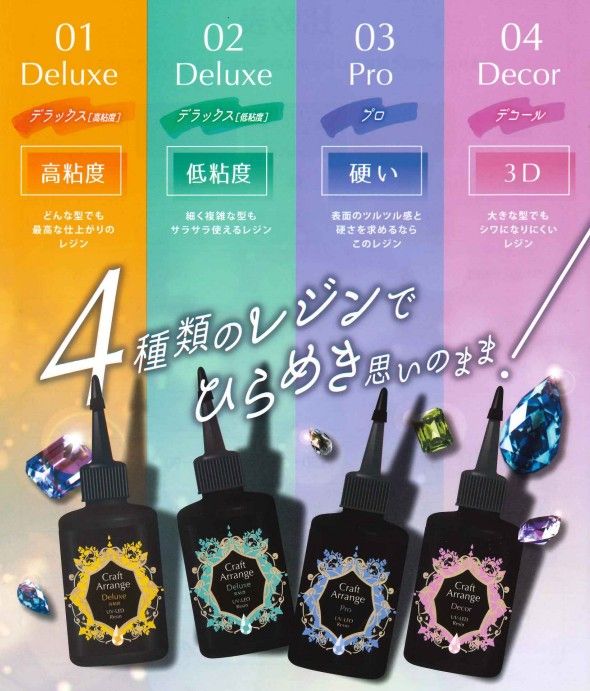 【5本セット】75ｇ ケミテックUV-LED レジン液 クラフトアレンジPro(プロ)