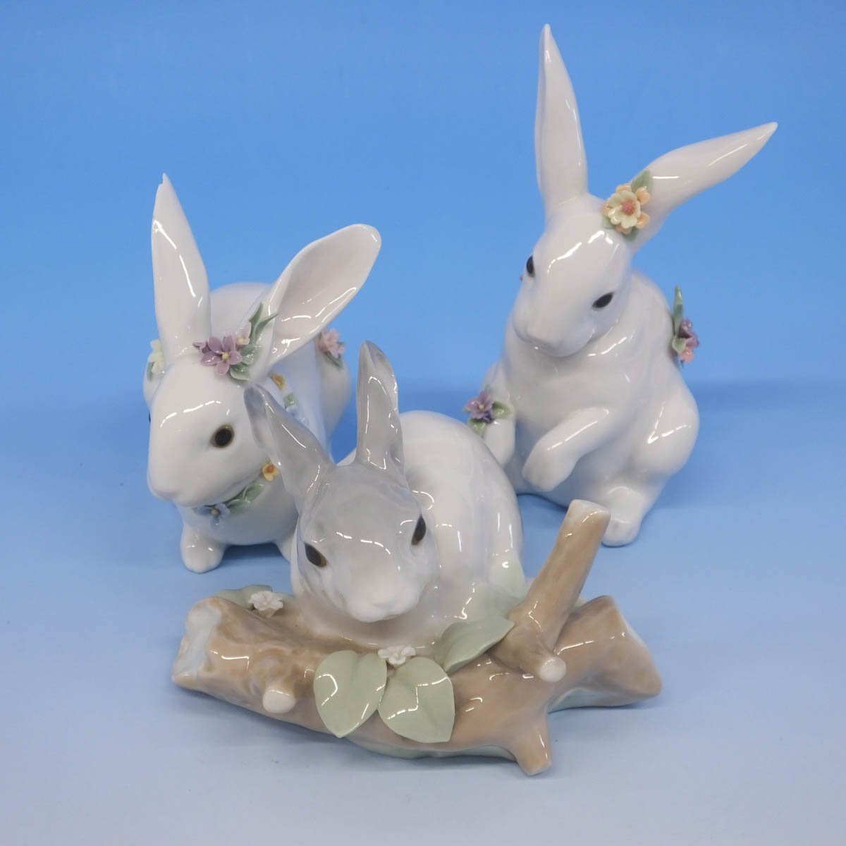 1円~おたからや◇x0029-1 リヤドロ ウサギ 3匹まとめ フィギュリン 陶器人形 ブランド西洋置物【1匹耳に欠けあり】 JChere雅虎拍卖代购 陶器オブジェ:ウサギ*資材