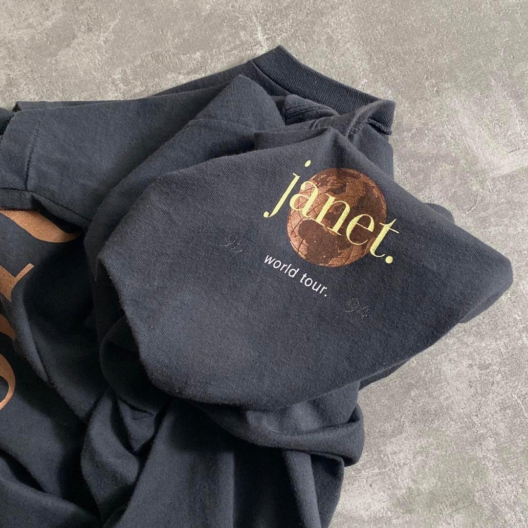 90s JANET JACKSON ツアー プロモ Tシャツ USA製 黒 L-