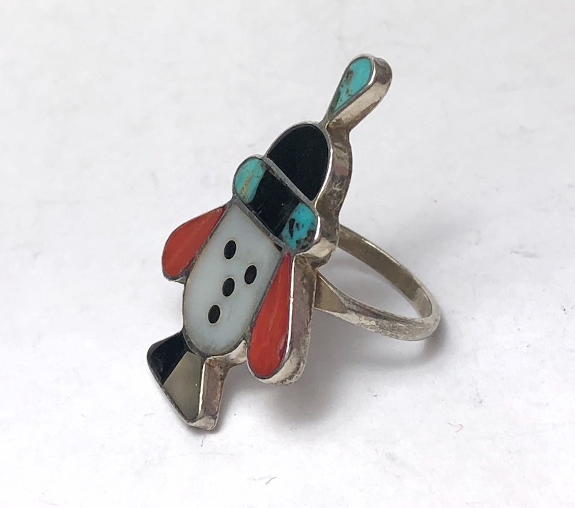 1960s Vintage Snoopy ring ring turquoise in Rays ni group Indian 11 number silver #O