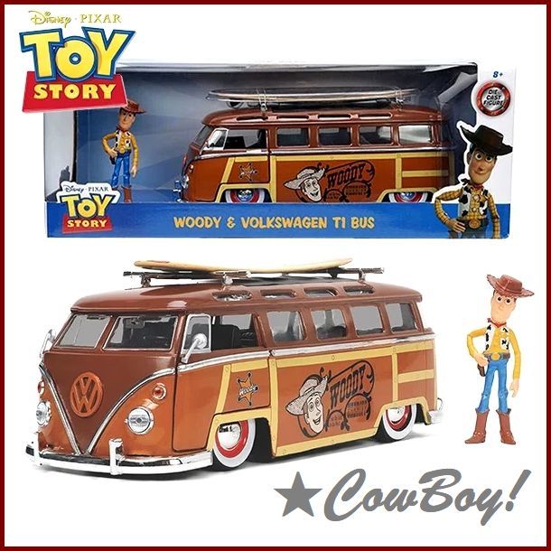 【在庫僅少】 【Disney】ディズニー/TOY/STORY/1/24/ミニカー/1962/VOLKSWAGEN/T1/BUS/ウッディ 乗用車