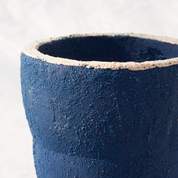 植木鉢 釉薬陶器製 インテリアポット ラウンド ブルー 青 S φ11.5cm×H13cm（4号）【3個入】_画像3