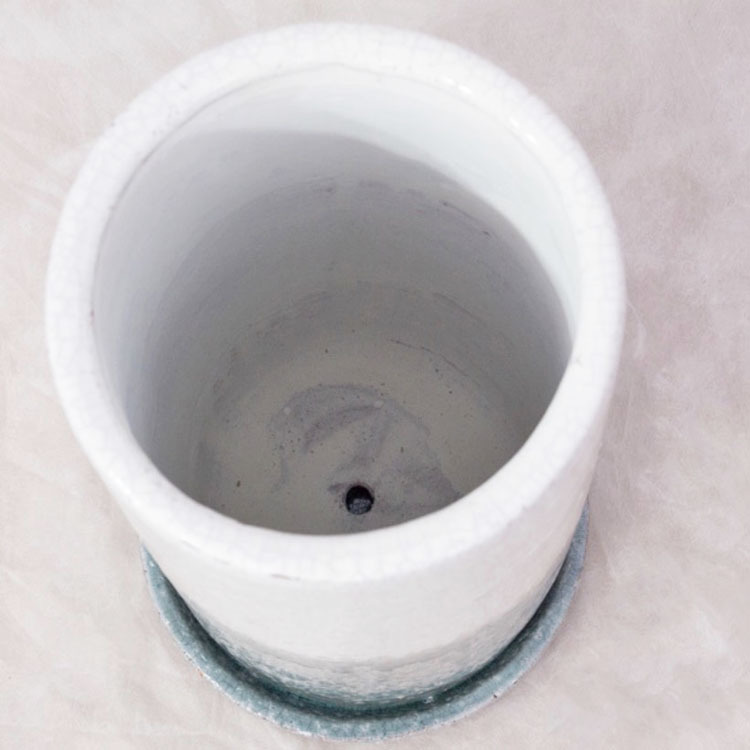 植木鉢 釉薬陶器製 インテリアポット シリンダー ブルー 青(RA-AD023-180BL) φ17.5cm×H45cm（6号）_画像2