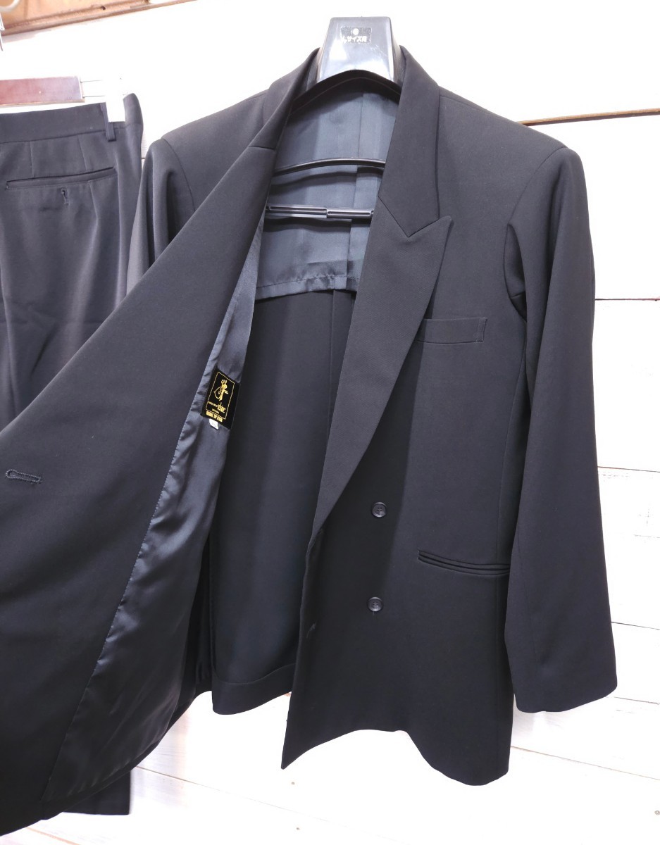 sekine セキネ 社交ダンス スーツ 上下 セットアップ ダンスウェア 日本製 ジャケット パンツ ダブルブレスト ブラック 競技 衣装_画像3