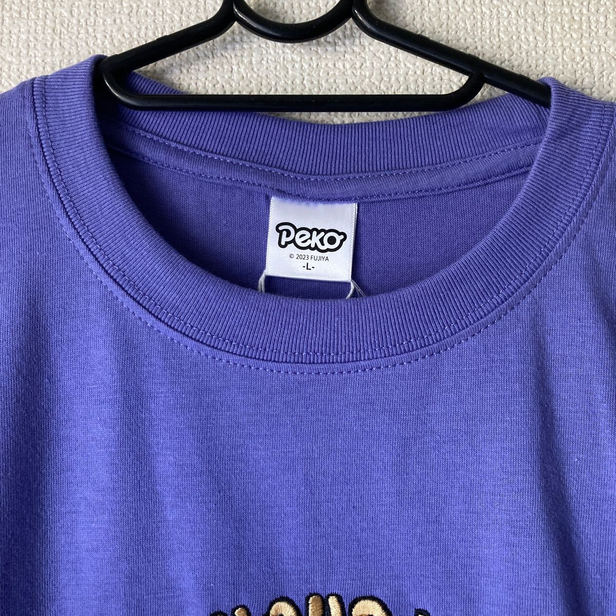 【新品】ペコちゃん　飛ぶキャラ　刺繍　半袖　Tシャツ　レディース　L ワイドシルエット