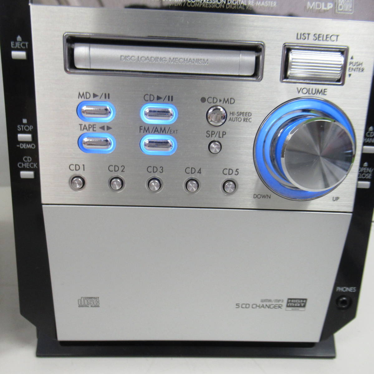 5CDチェンジャー MD・CD・カセット パナソニック SC-PM700MD-