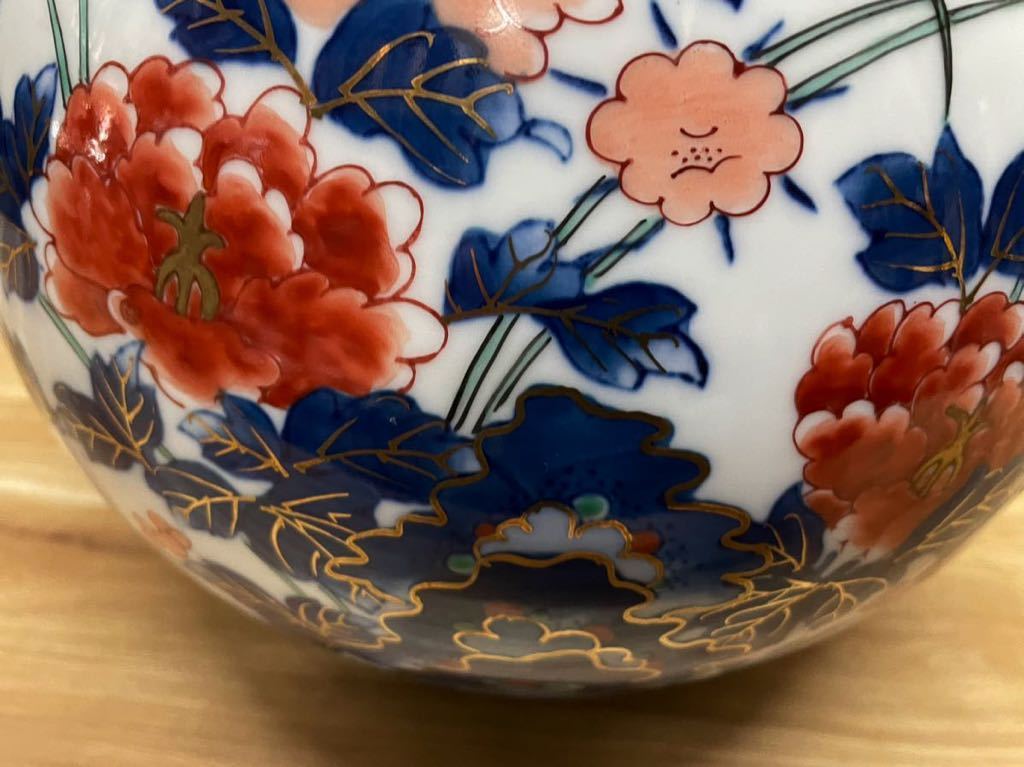 ◆新品◆有田焼/染錦＊花色絵/花瓶/1点◆花器/花生/壷◆割烹/懐石/料亭/旅館/ホテル/食堂/和食店◆未使用/当店展示品/訳有り値下げ◆_画像5