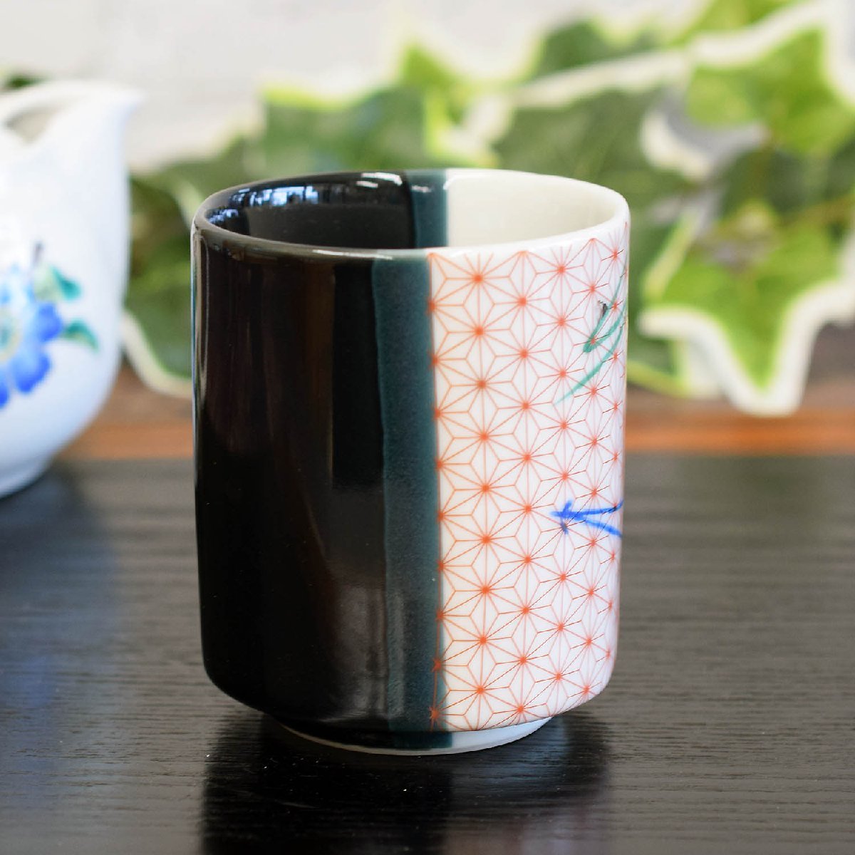 九谷焼湯呑み松葉紋陶器ブランド和食器おしゃれ湯呑み茶碗和柄茶器美品